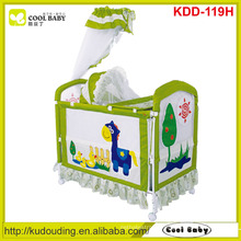 Cute Cartoon Printing Crib for Baby, Inner cradle with mosquito net